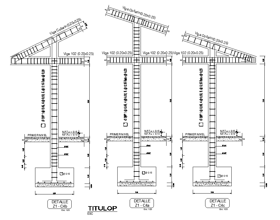 The left side 8x10m house plan of the column cum beam joint section views are given in this AutoCAD model. Download now.