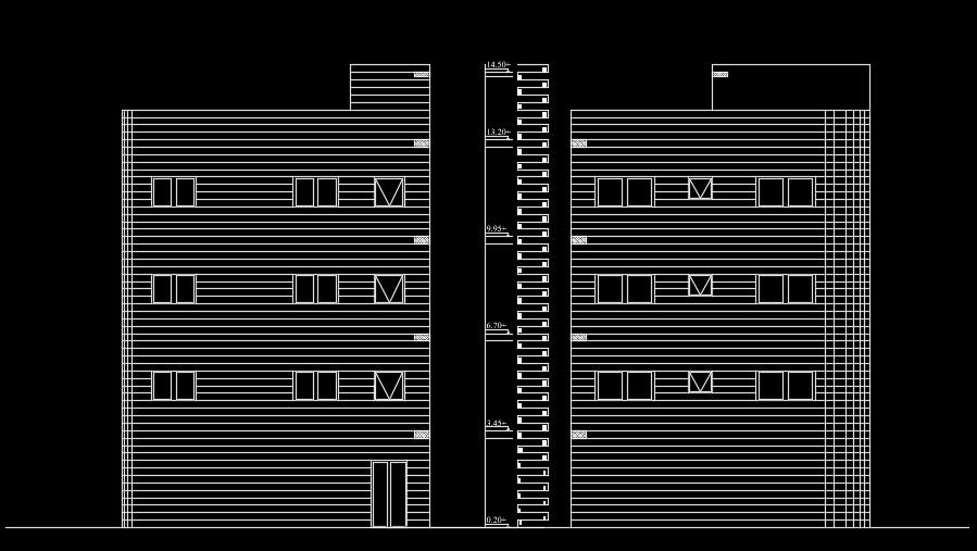 The left side elevation view of the 10x10m house building