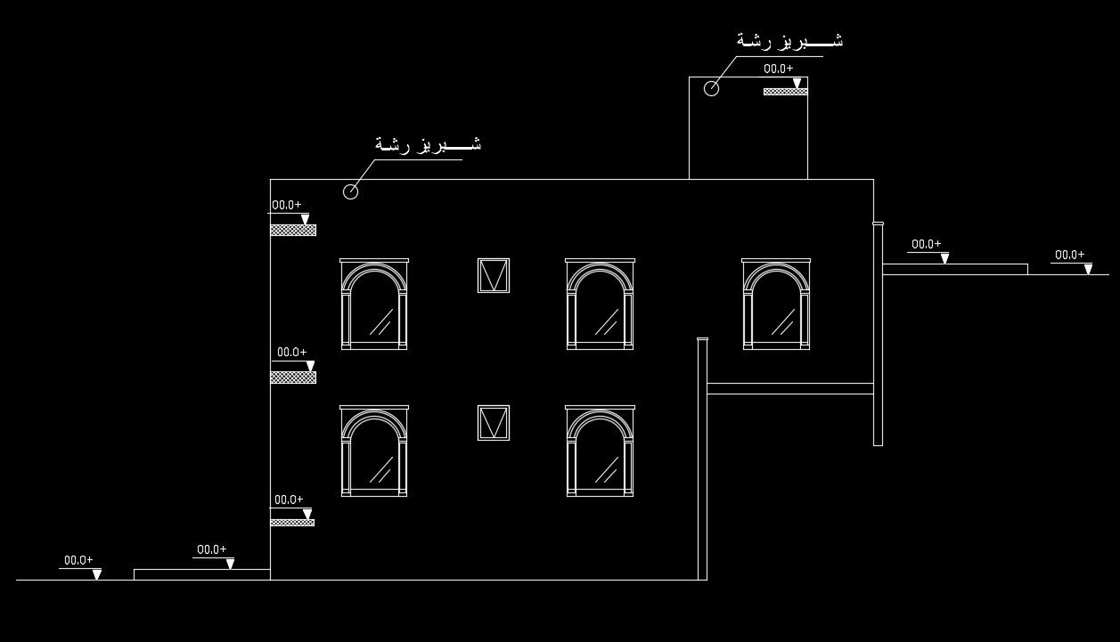 The left side elevation view of the 10x10m house building model