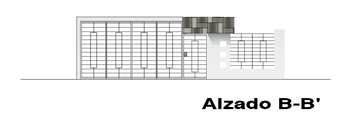 The left side elevation view of the 10x25m house building CAD drawing