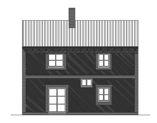 10x8m Architecture House Left Side Elevation View CAD Drawing