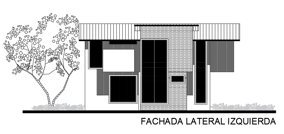 The left side elevation view of the 10x9m two story architecture houses building