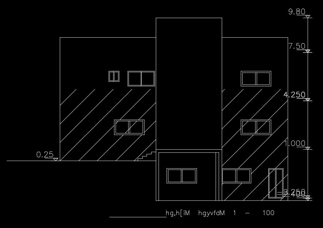 The left side elevation view of the 11x15m architecture house
