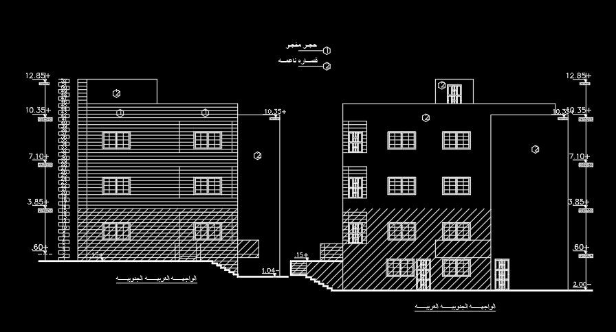 The left side elevation view of the 11x16m house building drawing