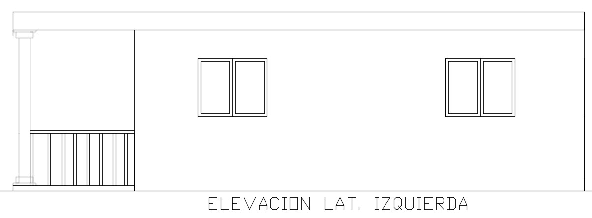 The left side elevation view of the 12x10m house building