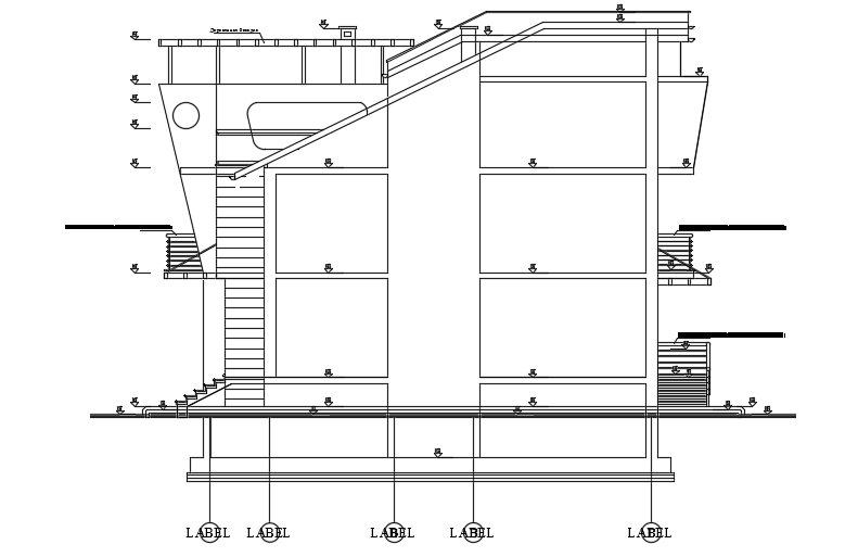 The left side elevation view of the 12x14m house building CAD model is given in this file