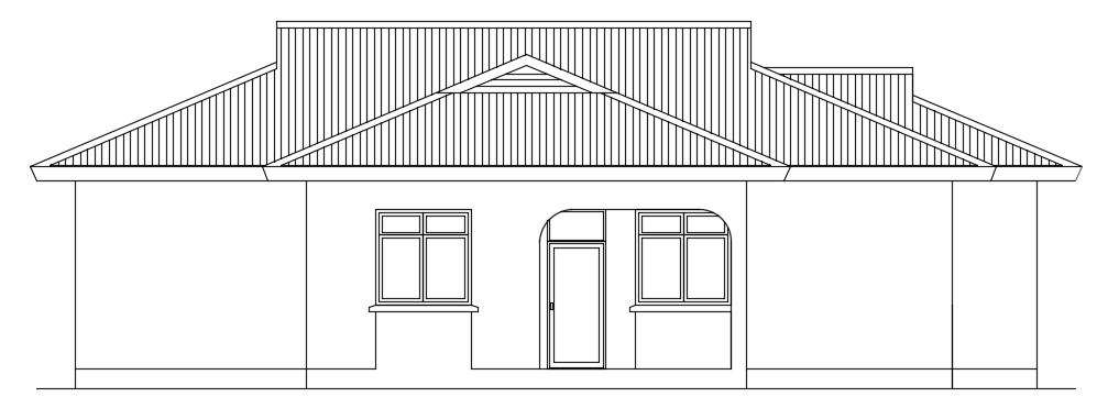 The left side elevation view of the 12x15m house building