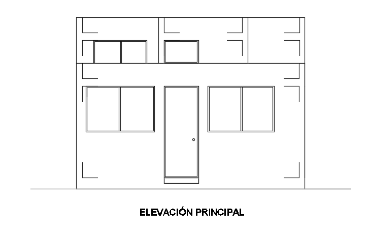 The left side elevation view of the 12x6m 3bhk house building CAD drawing