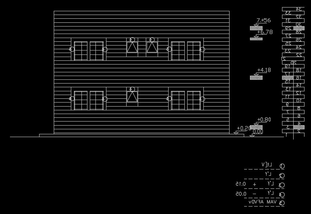 The left side elevation view of the 14x12m house building