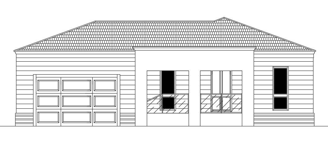 The left side elevation view of the 15X22m single story house building