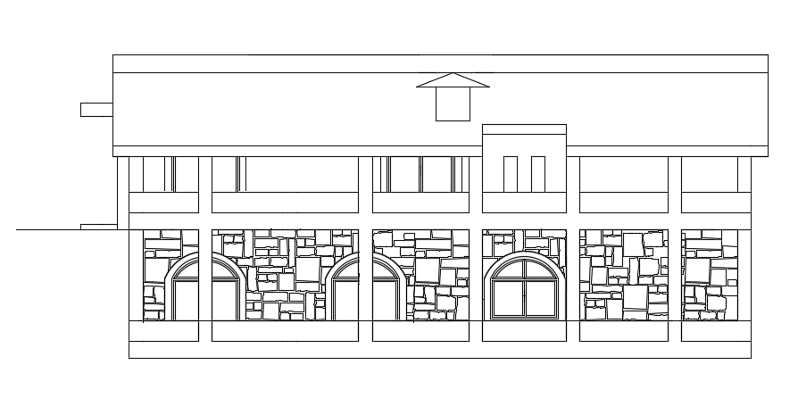 The left side elevation view of the 16x19m bungalow house building