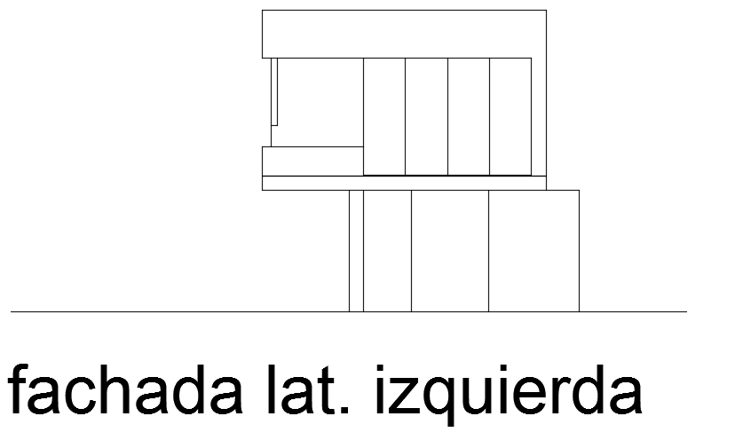 The left side elevation view of the 16x6m house building