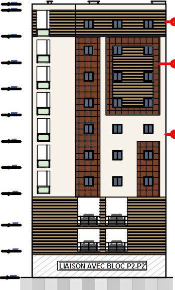 The left side elevation view of the 17x20m D block floor building
