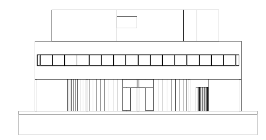 The left side elevation view of the 19x22m house building