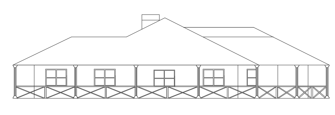 The left side elevation view of the 24x16m single story house building