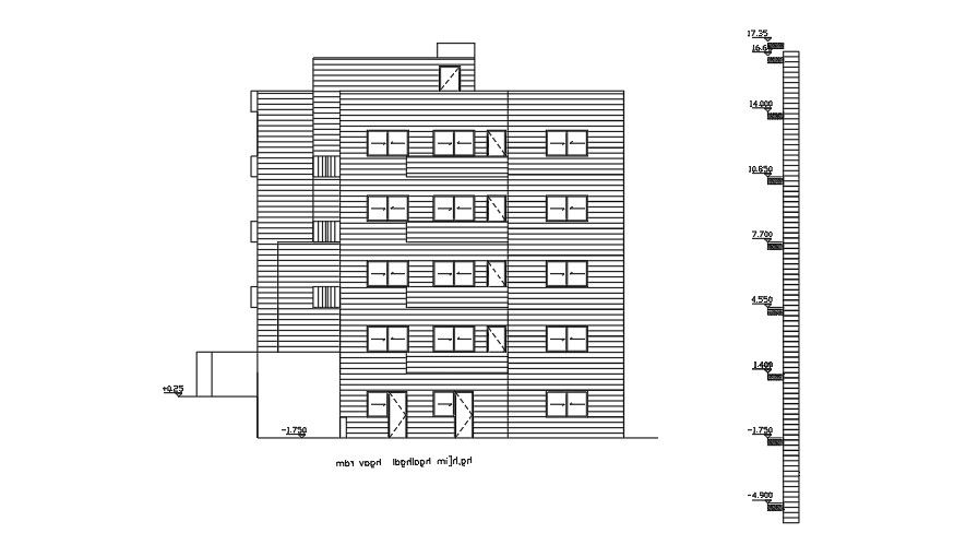 The left side elevation view of the 25x18m house building download now