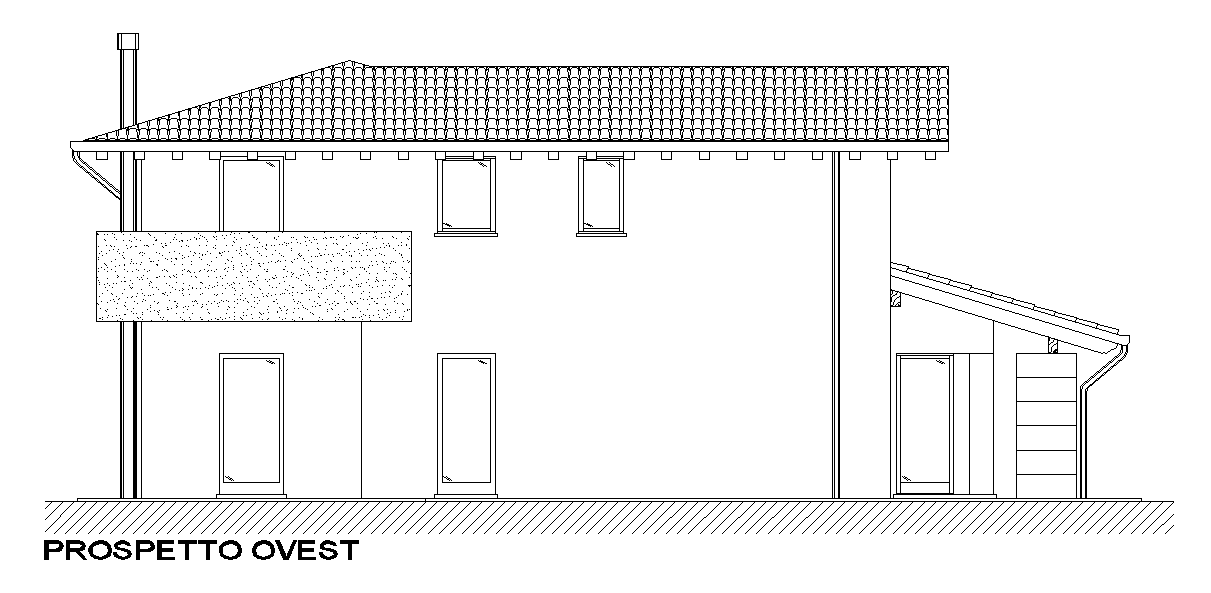 The left side elevation view of the 29’X27’ house building is given in this AutoCAD drawing model. Download now.