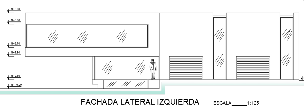 The left side elevation view of the 63x64 cottage building drawing is given