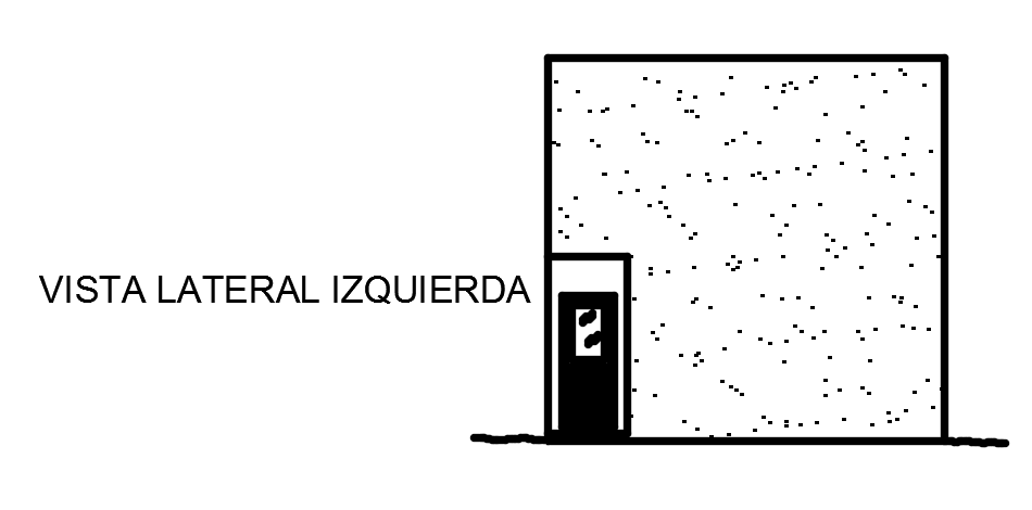 The left side elevation view of the 6x6m house building