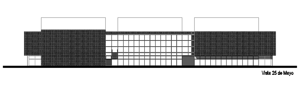 The left side elevation view of the 78x88m media office building cad drawing
