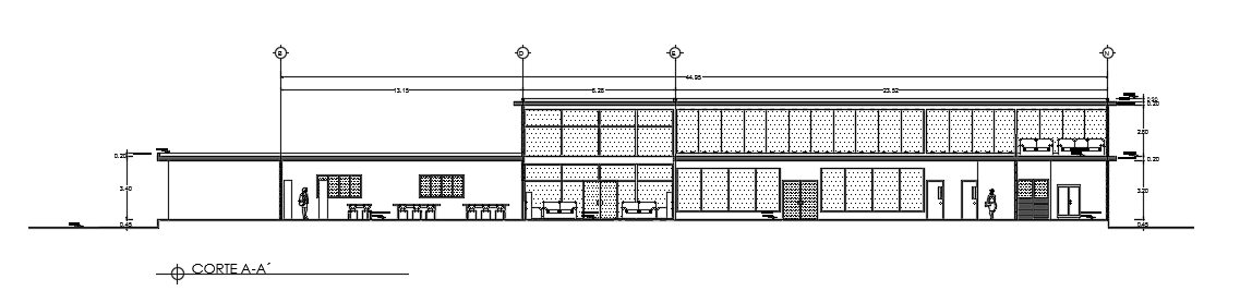 The left side section view of the 108x94m architecture school building
