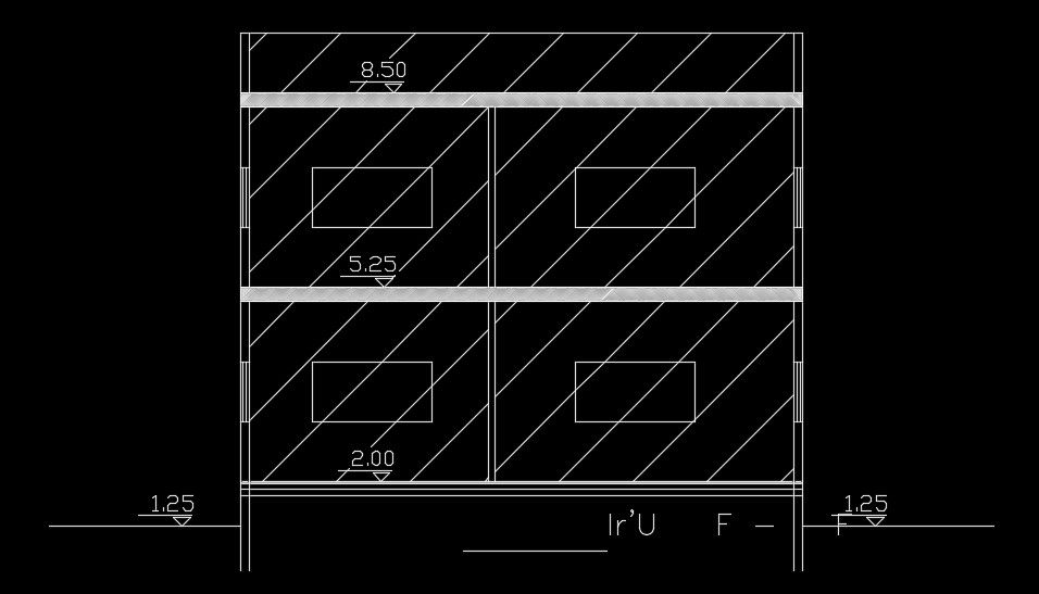 The left side section view of the 22x11m house building