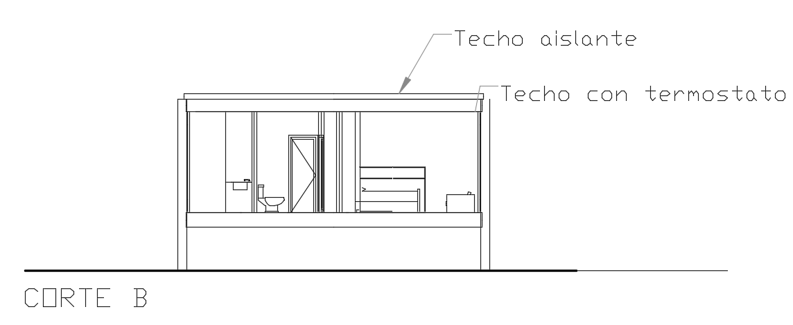 The left side section view of the 24x15m house building AutoCAD drawing