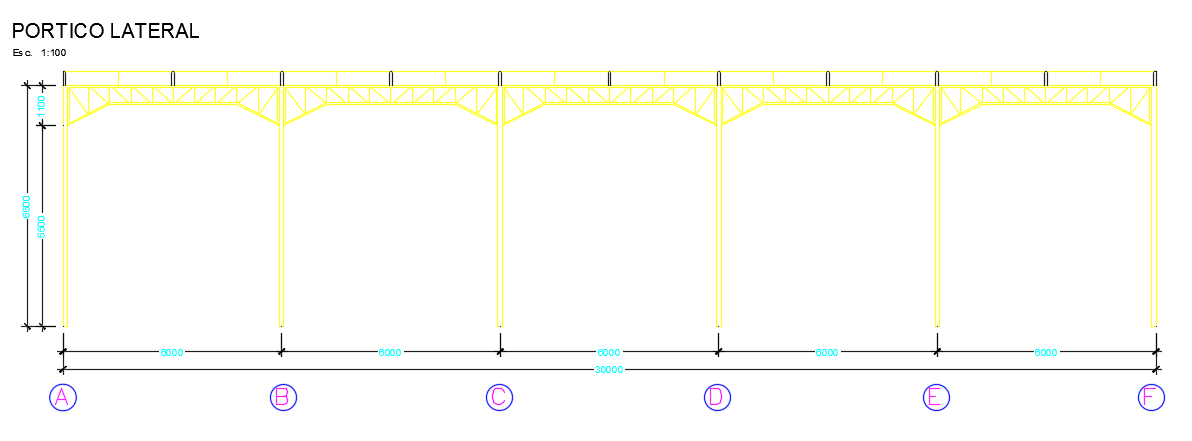 The left side section view of the 45x31m office building