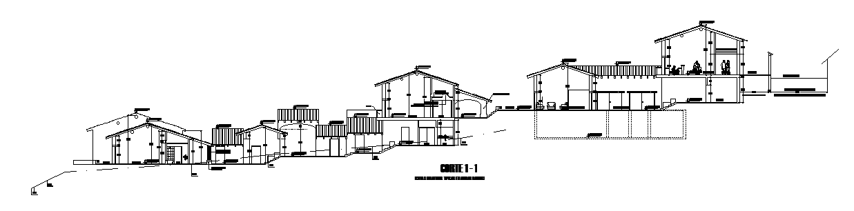 The left side section view of the 45x66m hotel building is given in this AutoCAD drawing model. Download now.