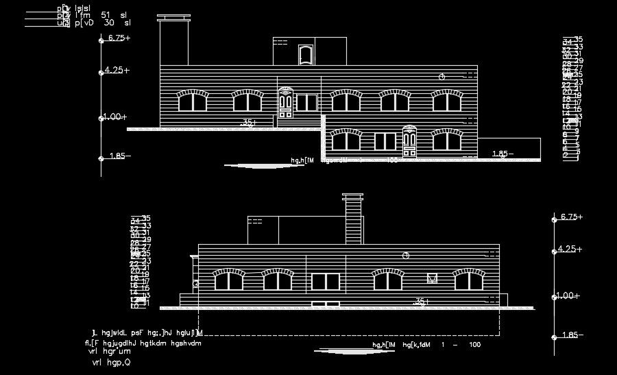 The left side view of the 22x22m house building