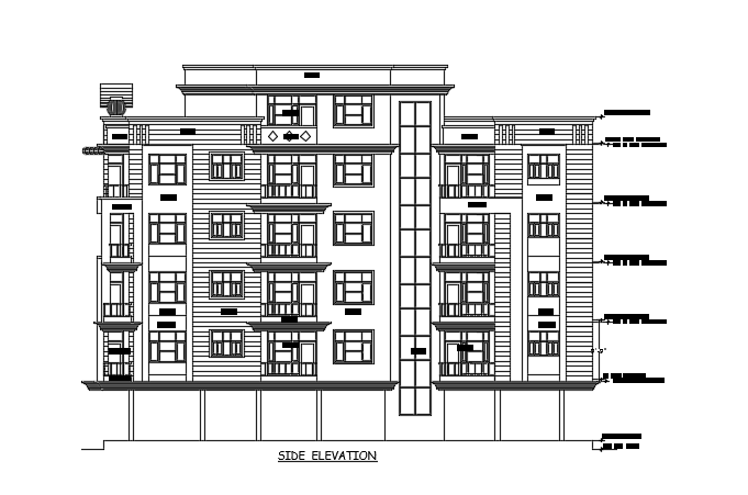 The left side view of the 86’x44’ multifamily apartment building