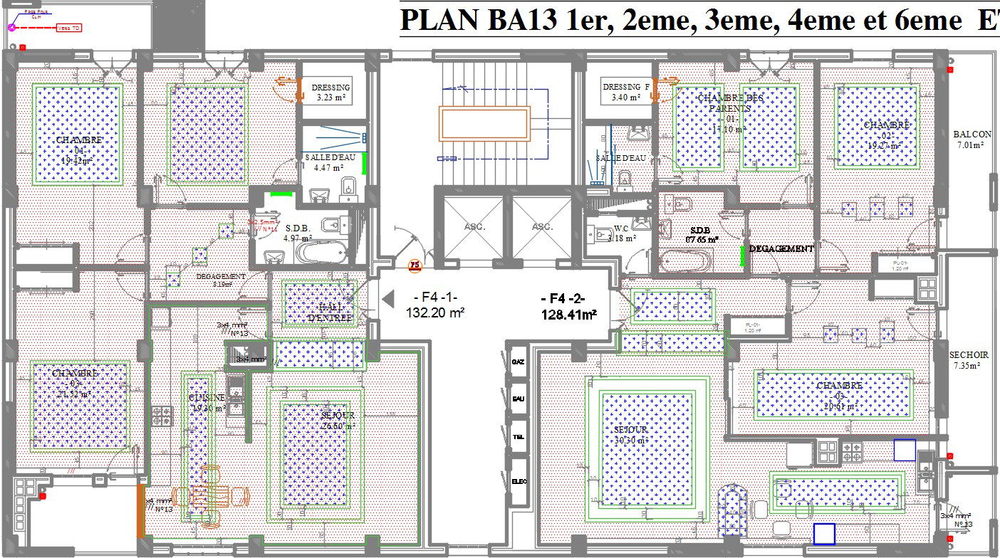 The light fixing of the 26x14m B block house plan