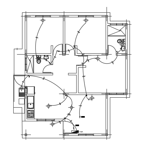 The lighting location of the 8x9m single story house plan