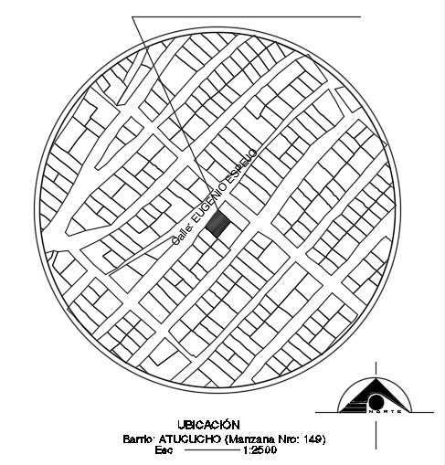 The location of the 16x11m house plan is given in this CAD file