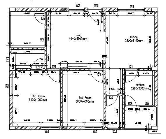 The location of the 25x20m apartment floor plan drawing is given in this file