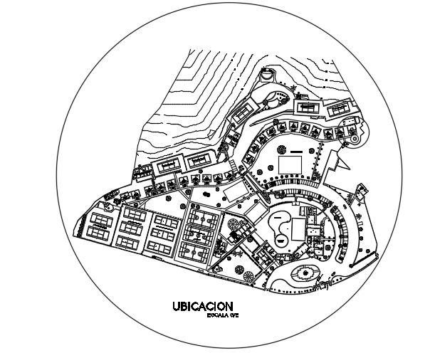 The location of the 9x6m architecture 2bhk house building cad drawing