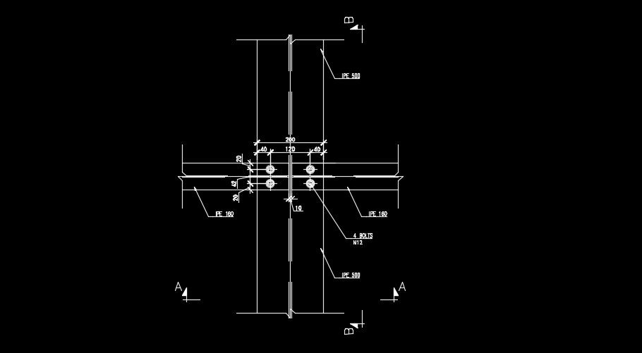 The longitudinal column section detail drawing