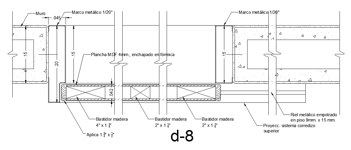 The longitudinal section view of the 2100mm height of the door section view is given in this AutoCAD model.Download now.