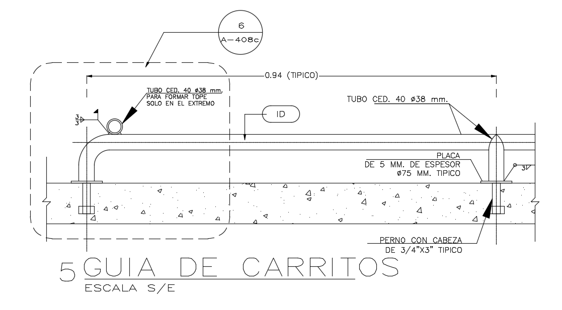 The longitudinal section view of the cart guide structure drawing is given in this AutoCAD model. Download now.