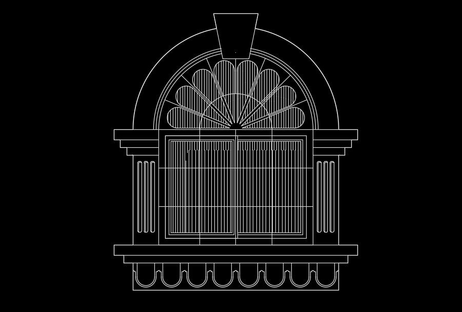 The main door 2D AutoCAD drawing is given in this file