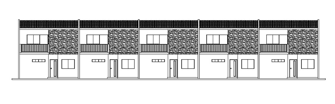 The main elevation design of the 7x9m home building cad 2d drawing is given