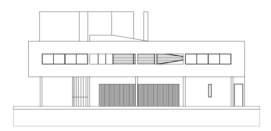 The main view of the 19x22m house building is given in this file