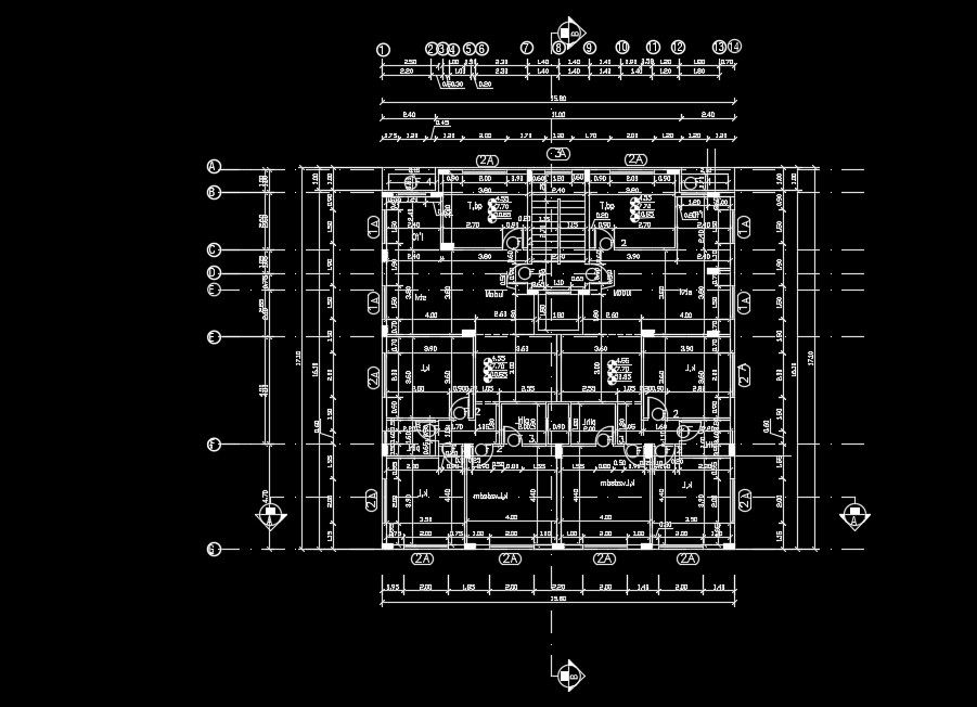 The marking layout of the 15x18m apartment plan download now