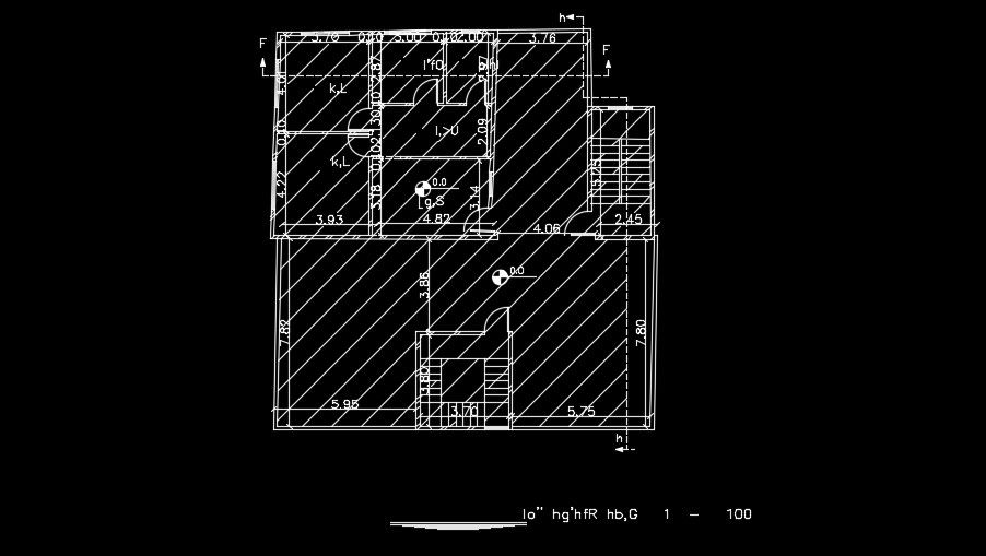 The marking layout of the 16x17m house plan
