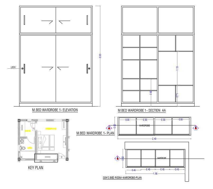 The master bedroom wardrobe interior