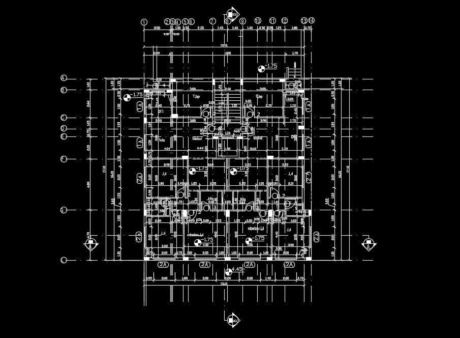 15x18m Apartment Plan with Measurement Details DWG File