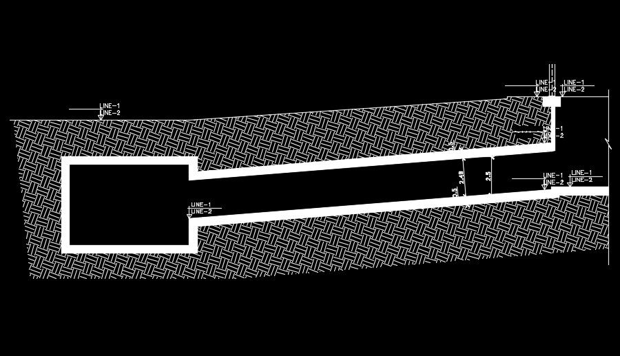 The measurement detail of the Industrial plan of the underground structure i