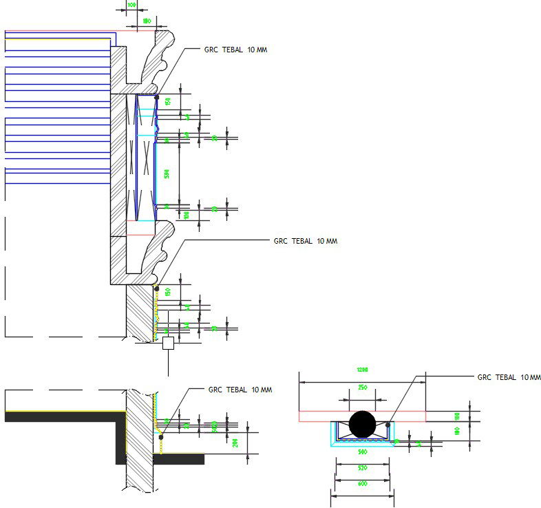 Theme park bumper car rood detail drawing is provided in this file