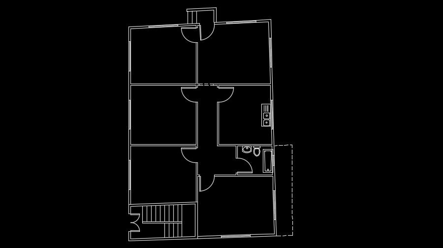 The outer layout of the 11x15m house plan drawing