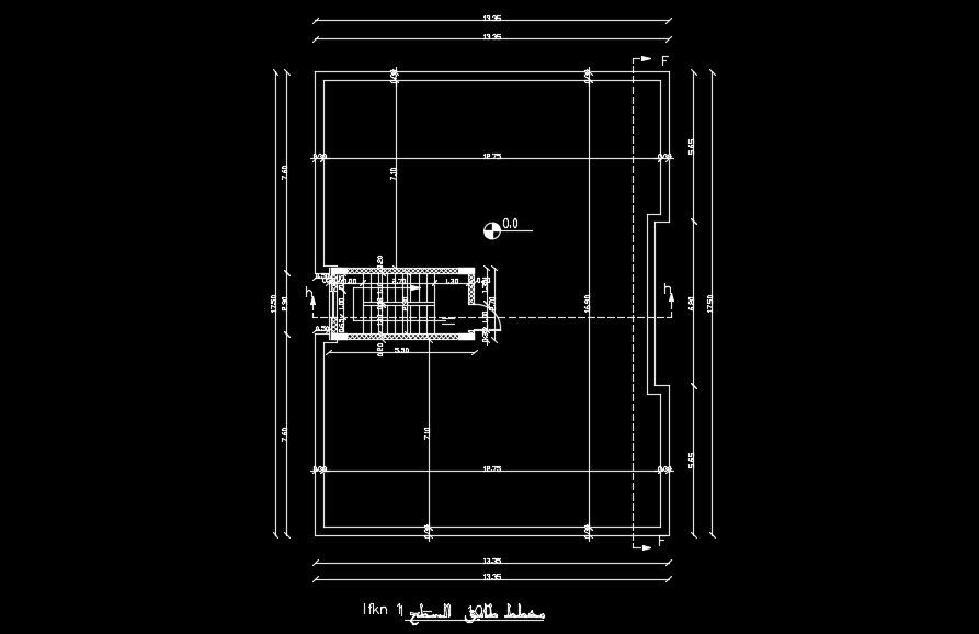 The outer layout of the 13x18m house plan is given in this AutoCAD drawing model